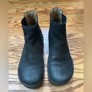 Birkenstock Black Leather Slip On Ankle Boots Size 36